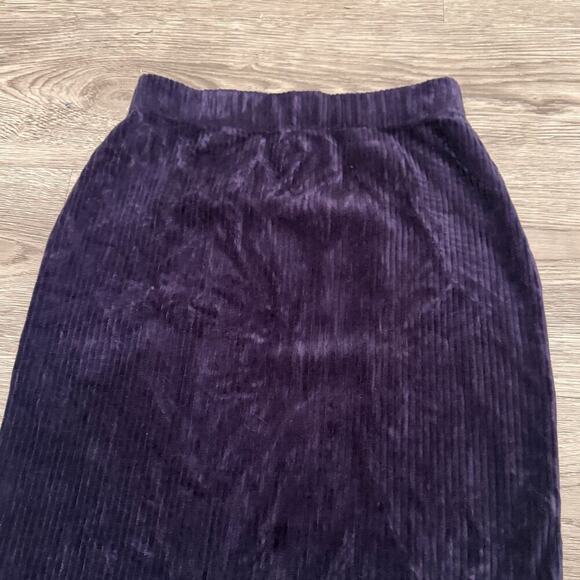 Free People Helen Midi Skirt Dark Purple Corduroy Velvet XS Whimsigoth Coquette - Picture 5 of 10